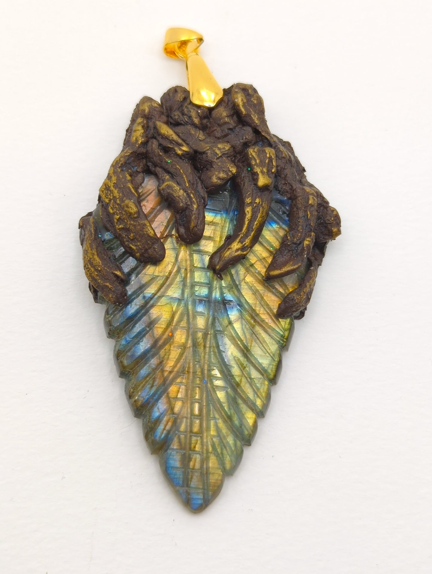 Talisman Feuille de labradorite