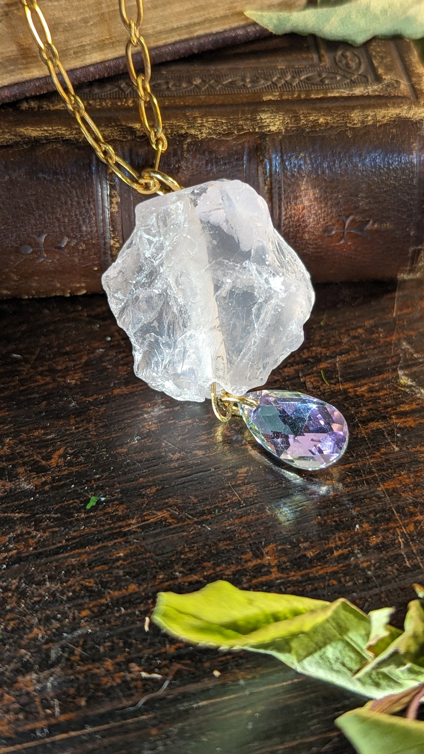 Lilac and sparkles pendant