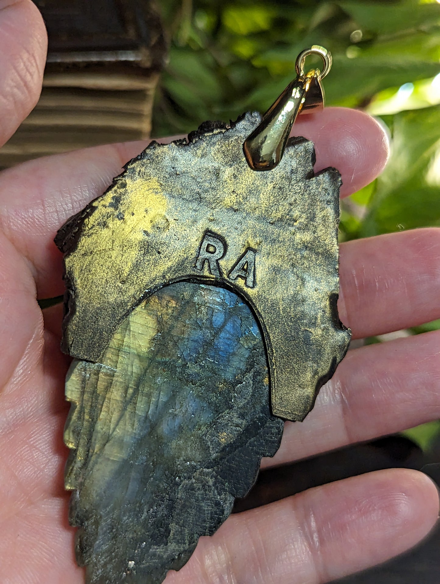 Talisman Feuille de labradorite