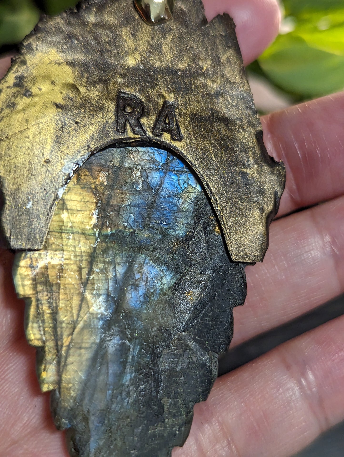 Talisman Feuille de labradorite