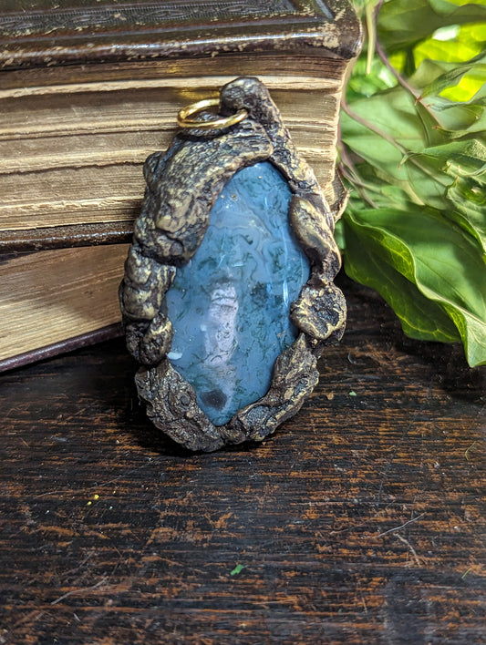 Talisman Pendentif Agate mousse