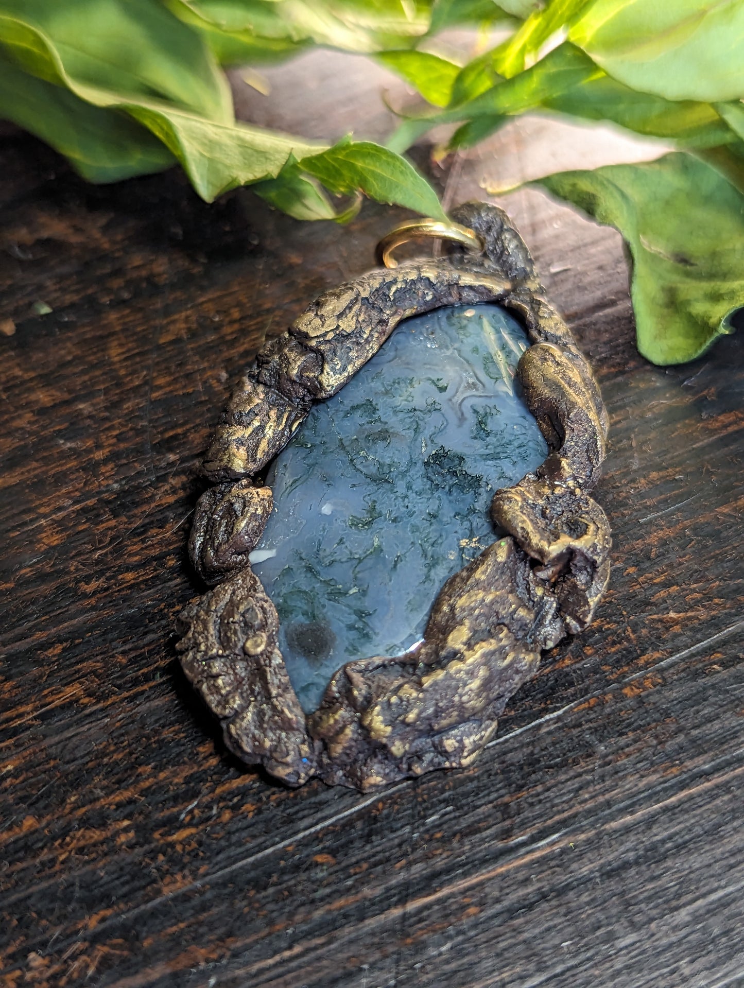 Talisman Pendentif Agate mousse