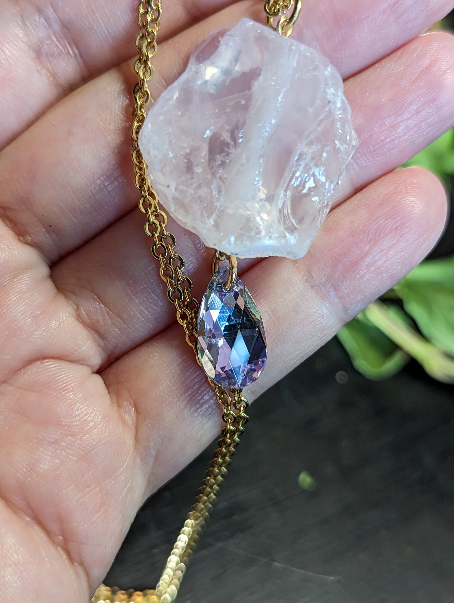 Lilac and sparkles pendant