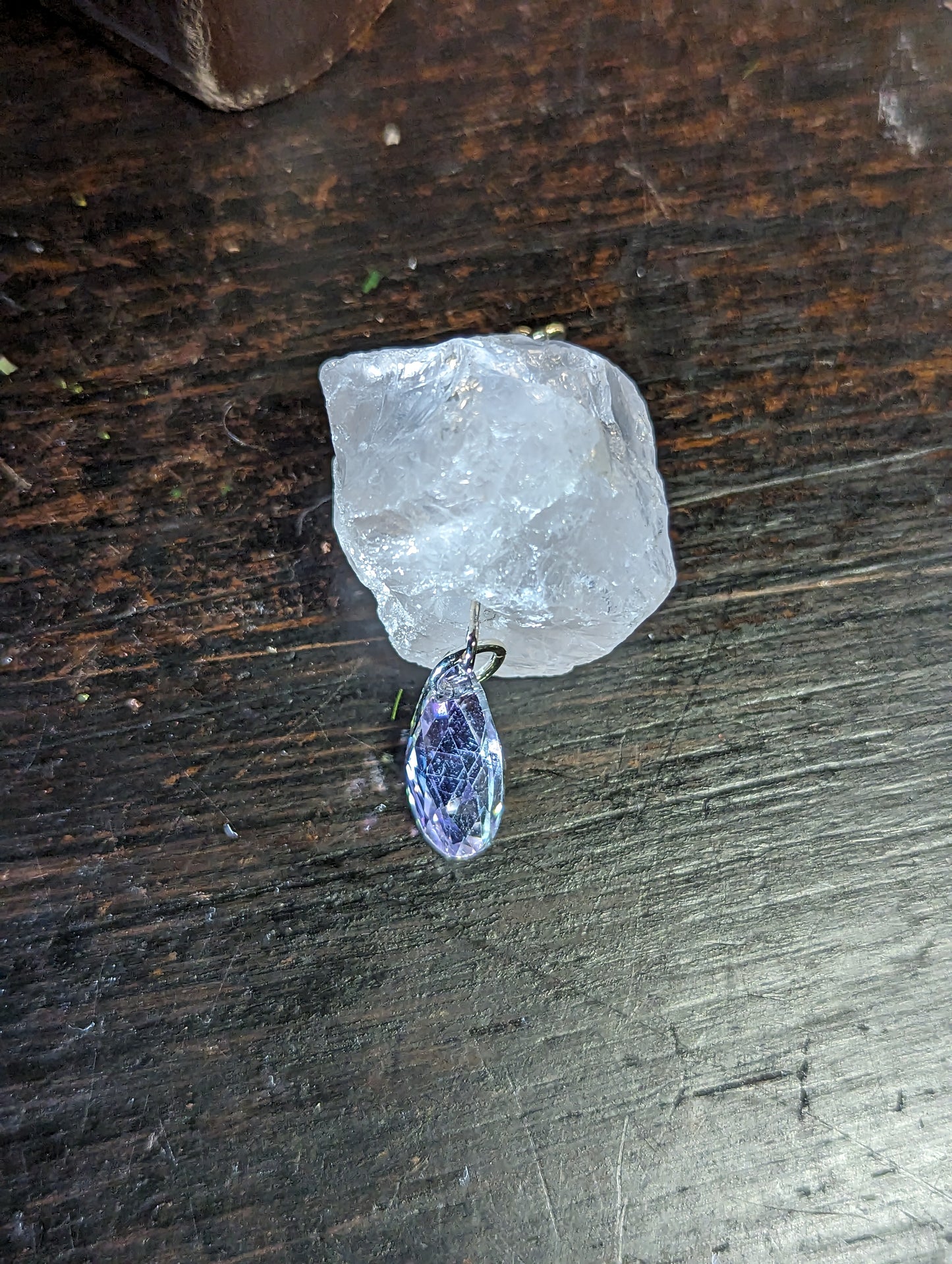 Lilac and sparkles pendant