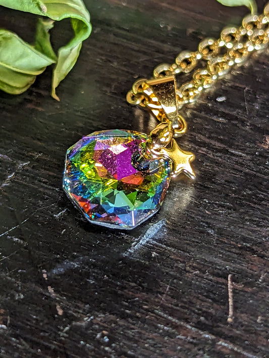 Lilac and sparkles pendant