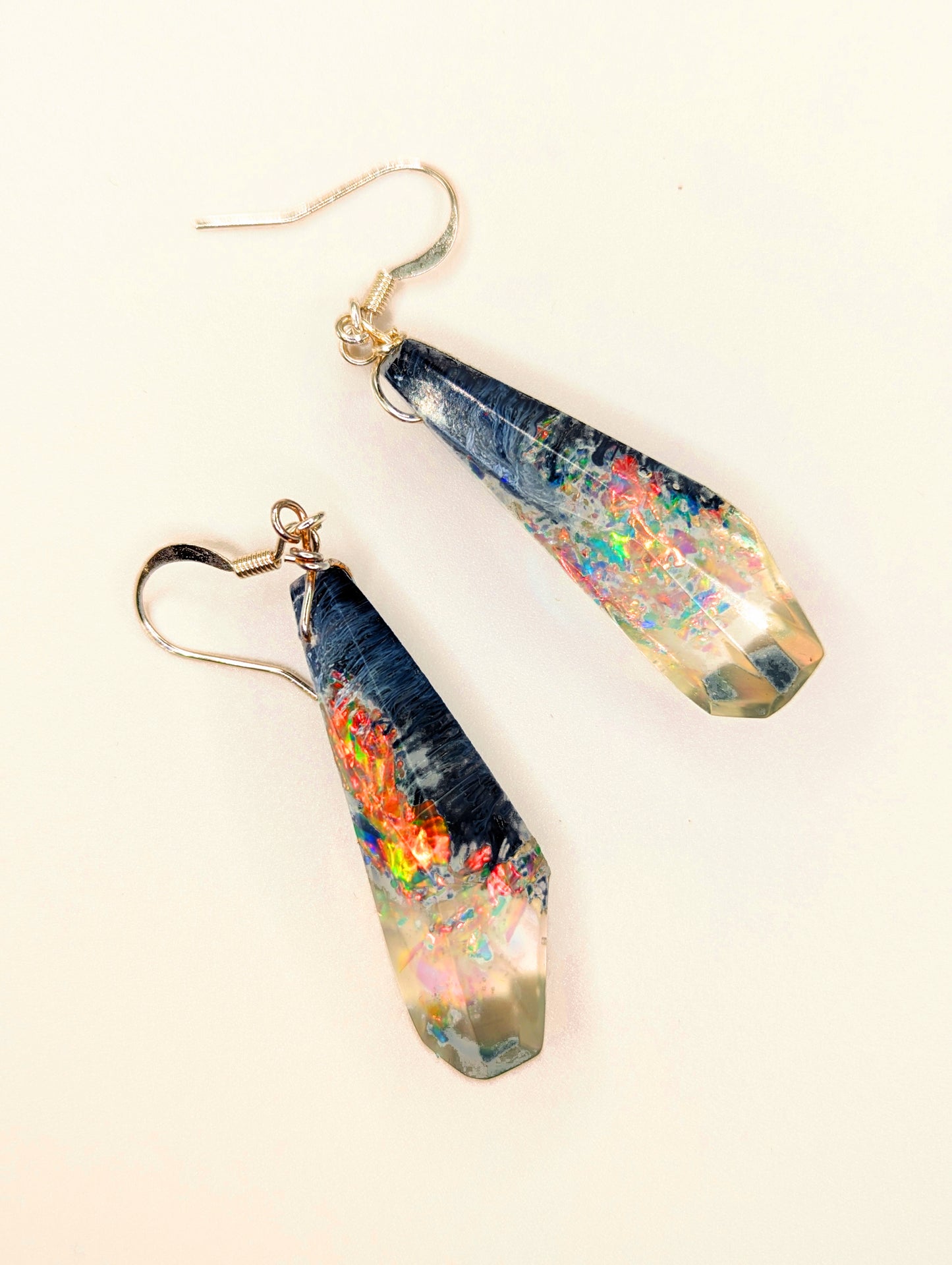 Boucles d'oreilles scintillantes noires